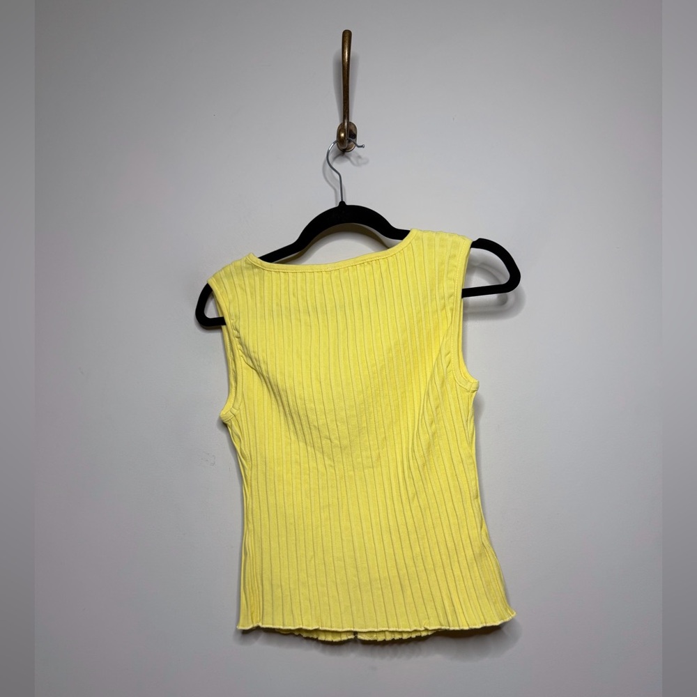 Free People Yellow Ribbed Button-Front Tank - Picture 6 of 6
